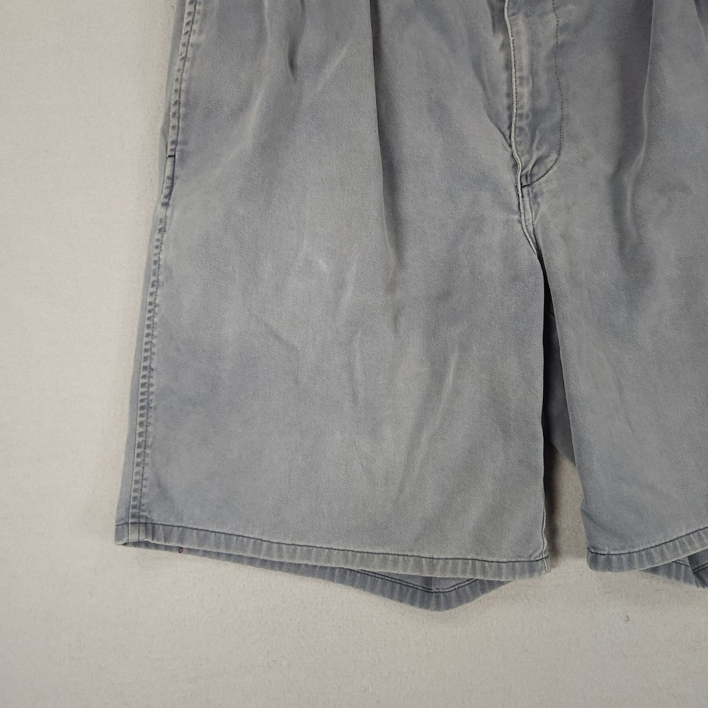 Vintage Polo Ralph Lauren Mens Andrew Shorts Size 33 Pleated Chino Cotton Gray - Picture 7 of 8